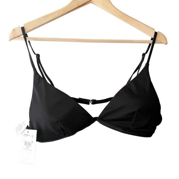 O’Neill Seaside Solid Black Triangle Bikini Swimsuit Top Size XXL - Picture 5 of 9
